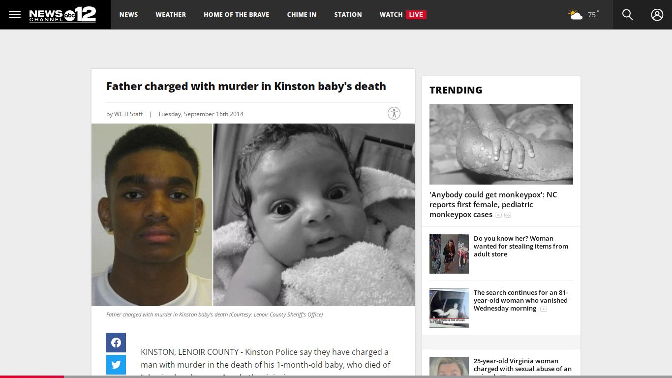 Father charged with murder in Kinston baby's death | WCTI